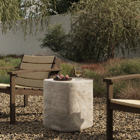 Manor Outdoor End Table - Textured Sandy Grey
