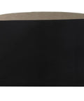 Black headboard with beige top on a white background
