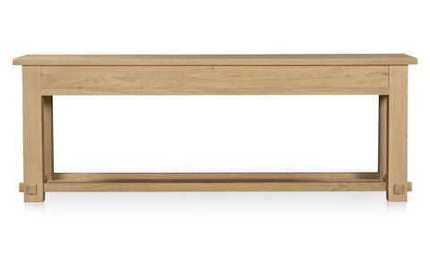 Wooden dining table on a white background