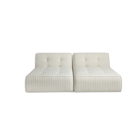 Sunseeker 2 Piece Outdoor Sun Lounger Brown Stripe