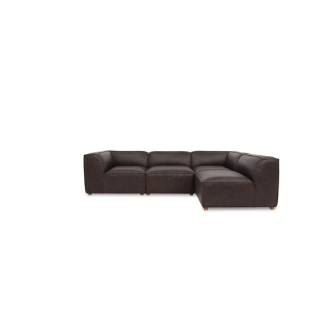 Form Signature Modular Sectional Espresso Brown Leather