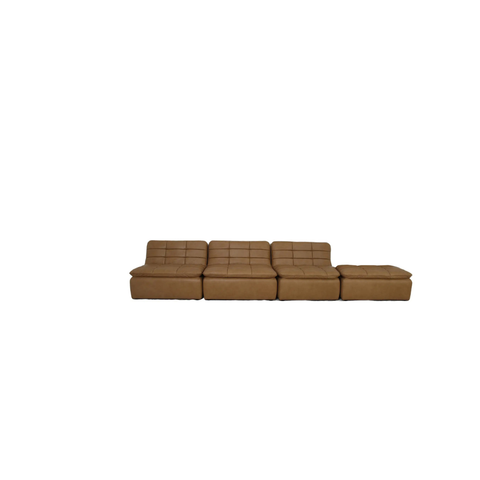 Lino Lounge Modular Sectional Tan Leather