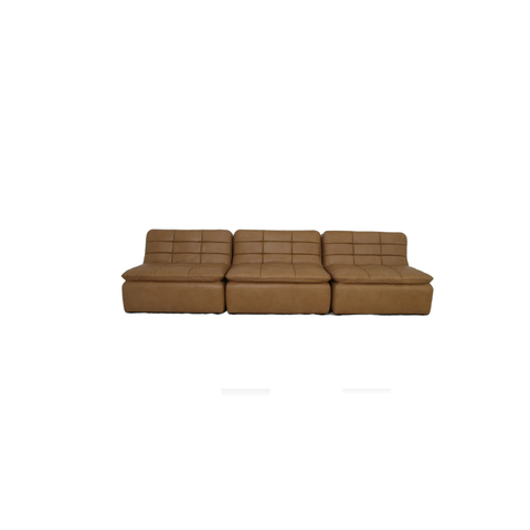 Lino Armless Modular Sofa Tan Leather