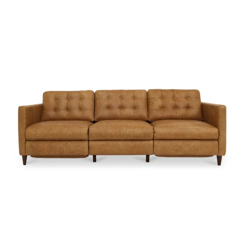 Bridgers Power Recliner Sofa Tan Leather