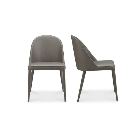Burton Dining Chair Grey Vegan Leather - Set Of Two