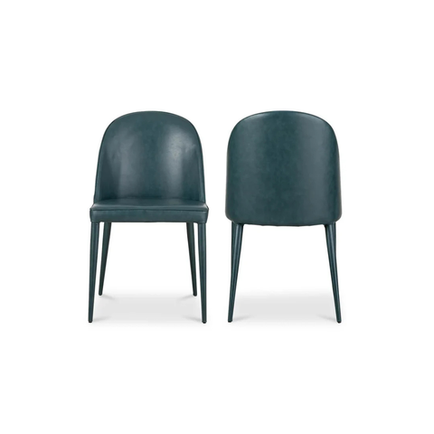 Burton Dining Chair Dark Teal Vegan Leather - Set Of Two