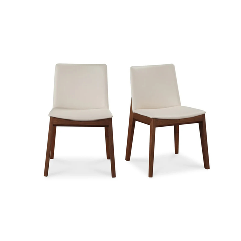 Deco Dining Chair Cream White PVC - Set Of Two