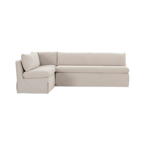 Fable Slipcover Dining Banquette L-Shape Beige 100.5 in.