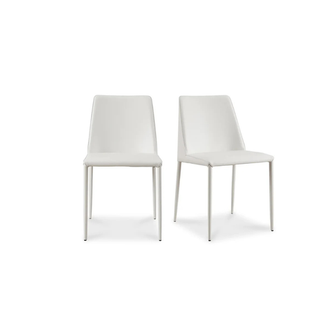 Nora Dining Chair White Vegan Leather - Set Of Two