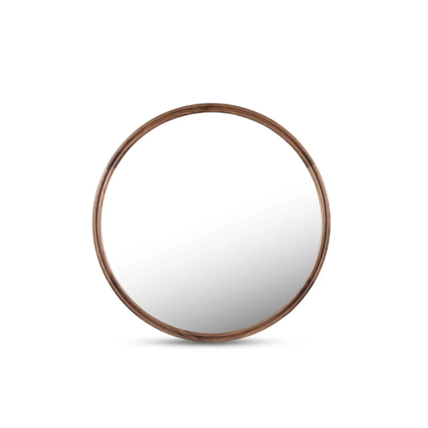 Alcott Small Round Mirror Walnut