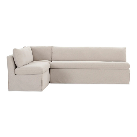 Fable Slipcover Dining Banquette L-Shape Beige 100.5 in.