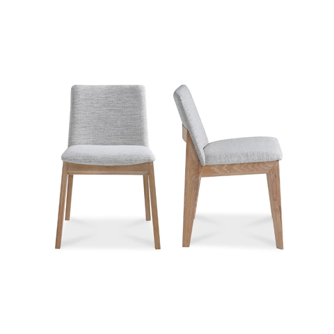 Deco Oak Dining Chair Light Grey - Set Of Two