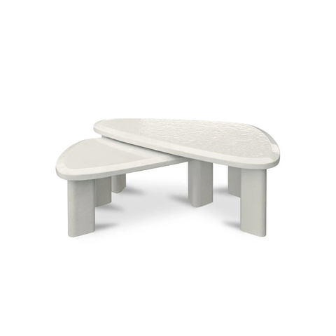 Sophie Outdoor Nesting Table Set Cream Lacquer