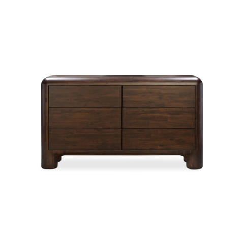 Rowan 6 Drawer Dresser Dark Brown