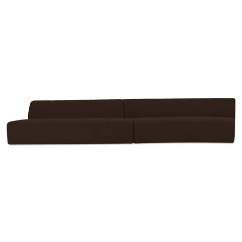 Naomi 2 Piece Wave Modular Sectional Dark Brown