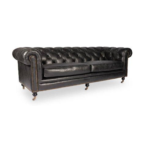 Birmingham Sofa Black Leather