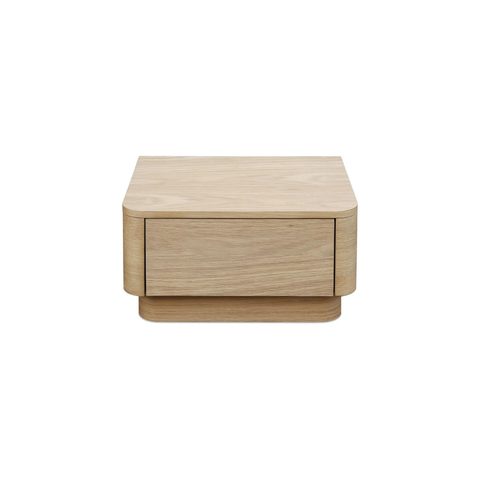 Round Off Small Nightstand Light Oak Brown