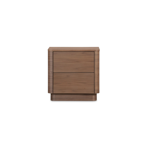 Round Off Tall Nightstand Walnut Brown