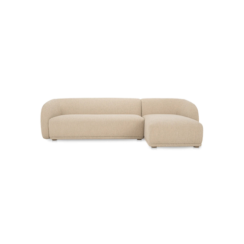 Faye Right Sectional Beige Boucle