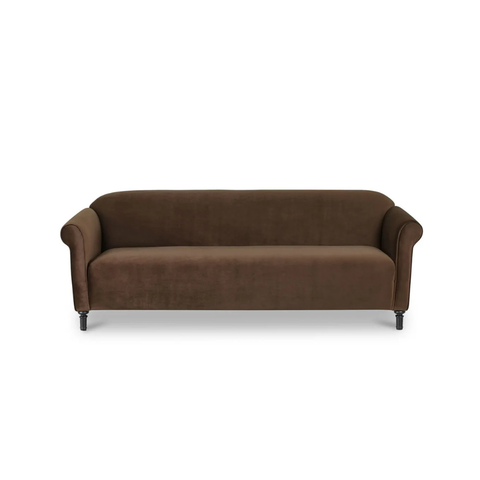 Harmony Sofa Dark Brown Faux Mohair