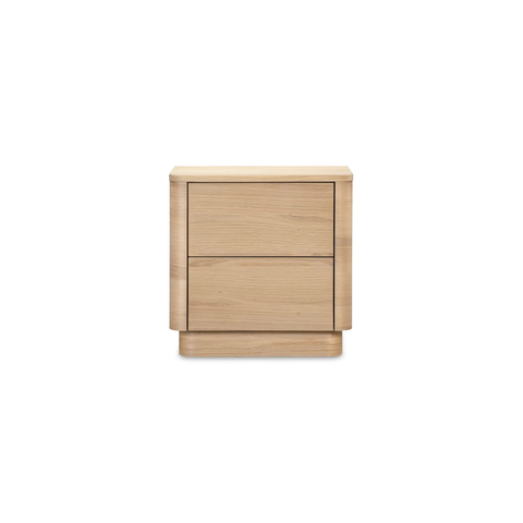 Round Off Tall Nightstand Natural Oak