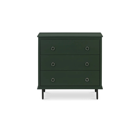 Reagan 3 Drawer Nightstand Deep Green