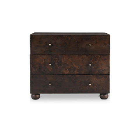 York 3 Drawer Nightstand Dark Brown