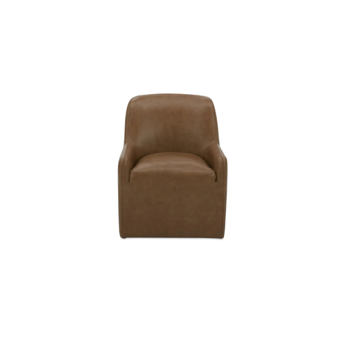 Maisie Rolling Dining Chair Tan Leather