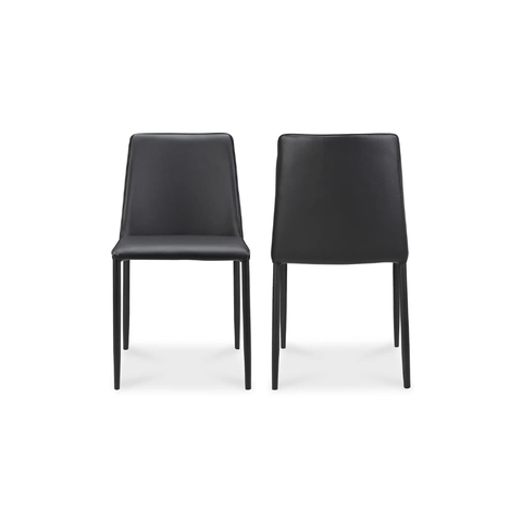 Nora Dining Chair Black Vegan Leather - Set Of Two