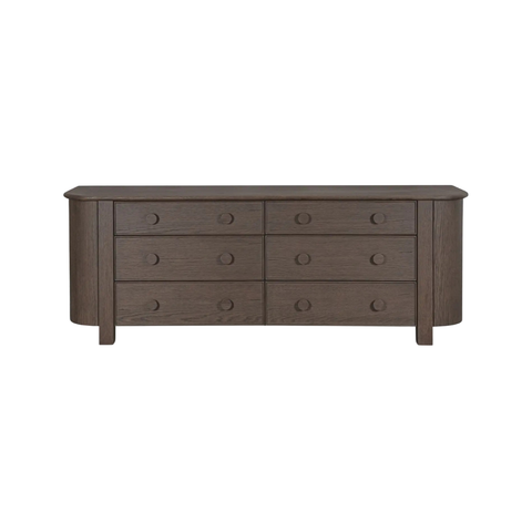Loren 6 Drawer Dresser Dark Brown