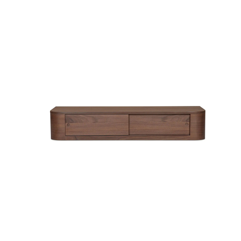 Round Off Floating Console Table Walnut