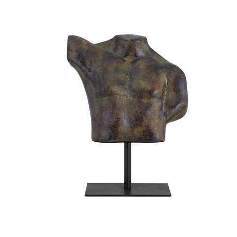 Victor Cast Aluminum Sculpture Dark Green Patina