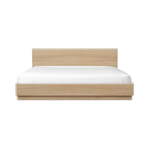 Round Off King Bed Light Oak Brown