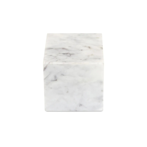 Cora Cube Tabletop Accent Banswara Purple White Marble