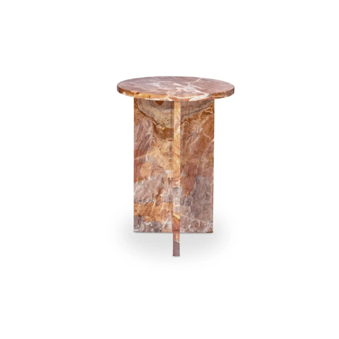 Grace Accent Table Orange Levante Marble