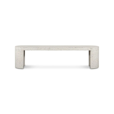 Lyon Outdoor Bench White Terrazzo