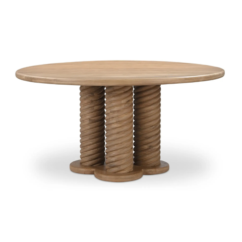 Treccia Round Dining Table Oak