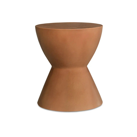 Hourglass Outdoor Stool Terracotta