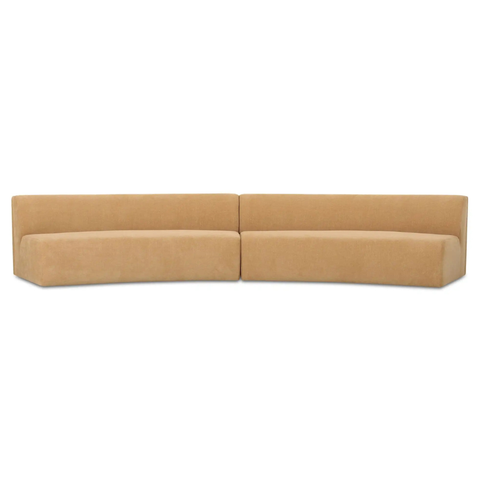 Naomi 2 Piece Concave Modular Sectional Golden Yellow