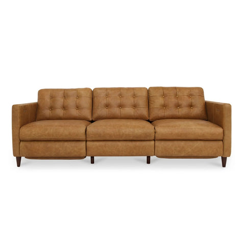 Bridgers Power Recliner Sofa Tan Leather