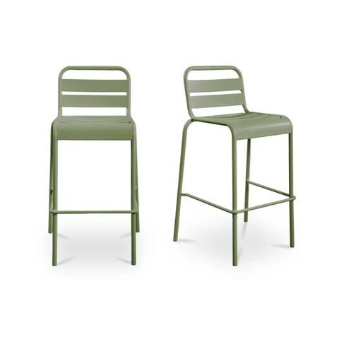 Kade Outdoor Bar Stool Green Set of Two