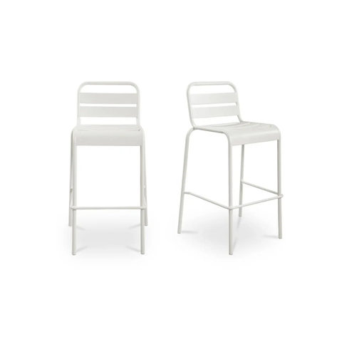 Kade Outdoor Bar Stool White Set of Two