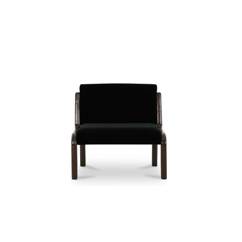 Edie Accent Chair Black Faux Mohair