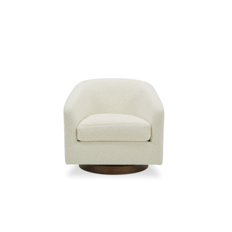 Oscy Swivel Chair Faux Shearling White