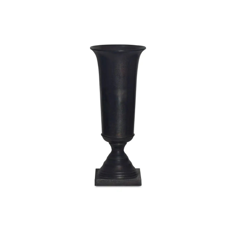 Cassia Cast Aluminum Vase Black