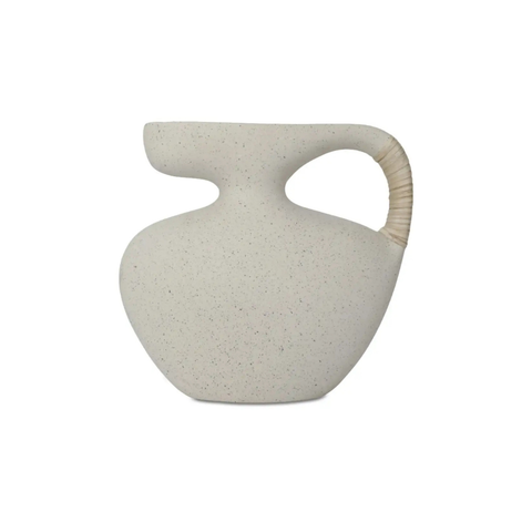 Vila 9.5In Sculptural Vessel Cream White