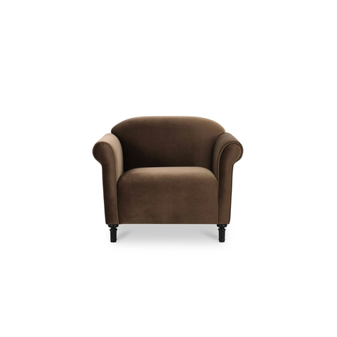 Harmony Accent Chair Dark Brown Faux Mohair