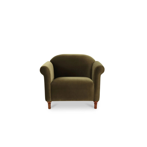 Harmony Accent Chair Dark Green Faux Mohair