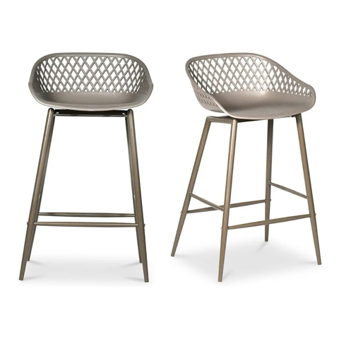 Piazza Outdoor Counter Stool Grey - Set Of Two