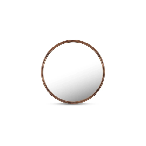 Alcott Small Round Mirror Walnut